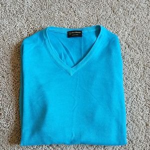 Allen Edmonds 100% merino wool light blue V Neck